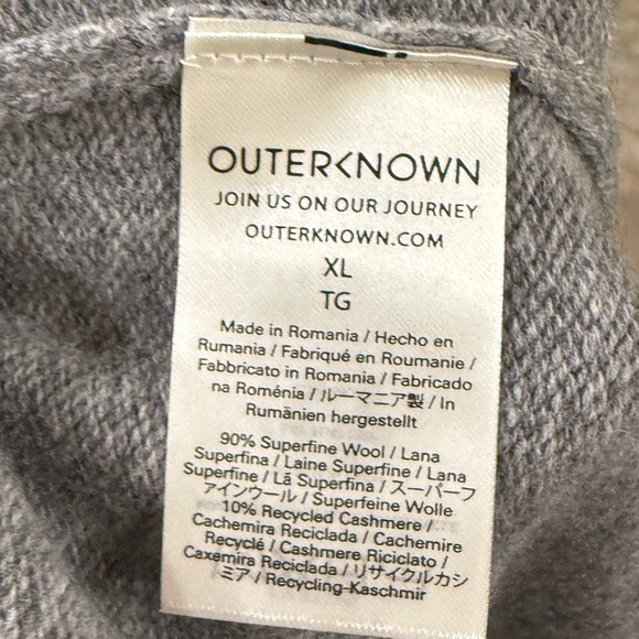Outerknown Stowaway Lounge Pants Wool Cashmere Wide Leg Gray Women's XL NWT - Picture 5 of 8